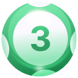 Win Go Lottery Ball - Green with Number 3